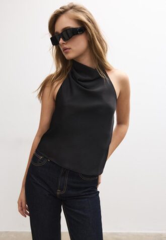 Satin Effect Halter Top