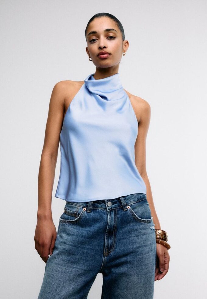 Satin Effect Halter Top