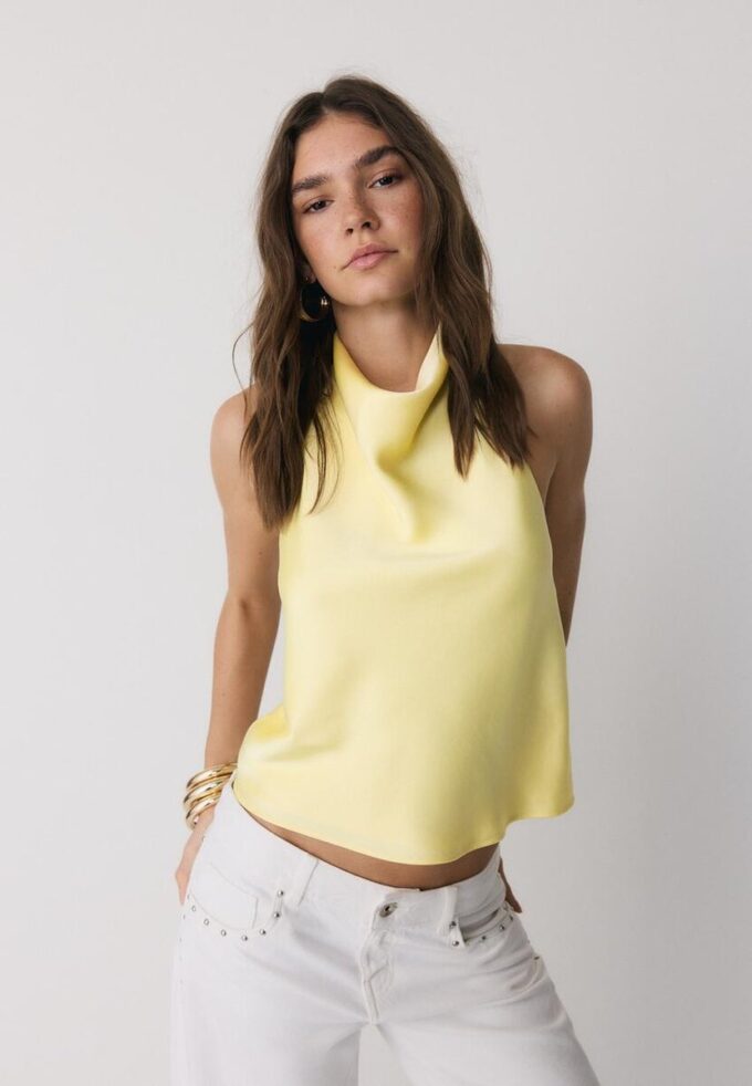 Satin Effect Halter Top