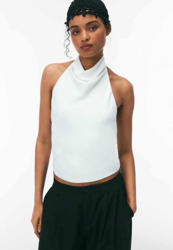Satin Effect Halter Top