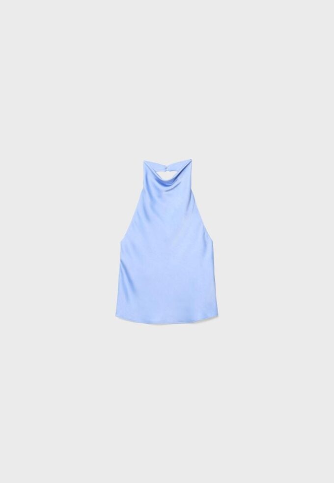 Satin Effect Halter Top