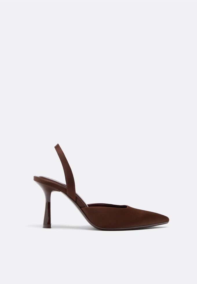 Satin Effect Stiletto Heel Shoes