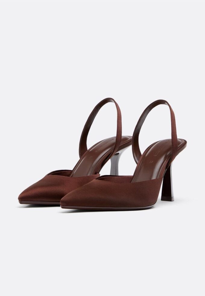 Satin Effect Stiletto Heel Shoes