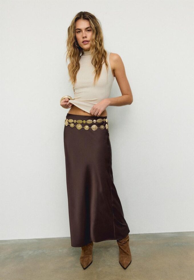 Satin Midi Skirt Satin Midi Skirt