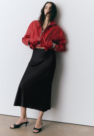Satin Midi Skirt