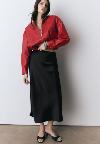 Satin Midi Skirt