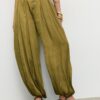 Satin Sarouel Trousers with Belt