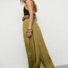 Satin Sarouel Trousers with Belt