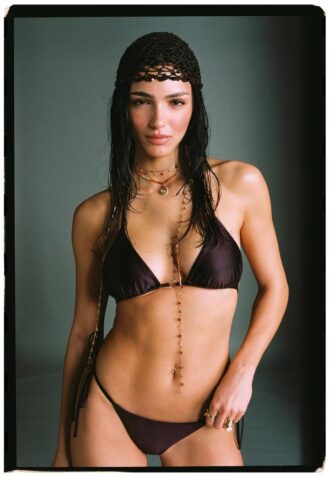 Satin Triangle Bikini Top