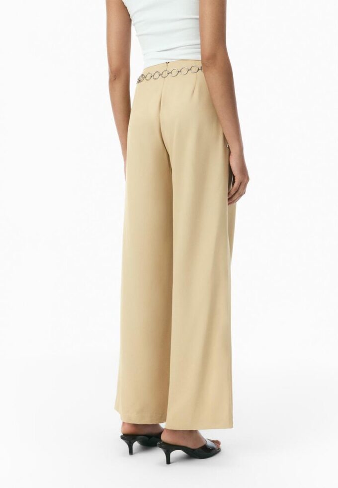 Satin Trousers with Chain Detail