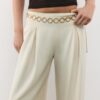 Satin Trousers with Chain Detail