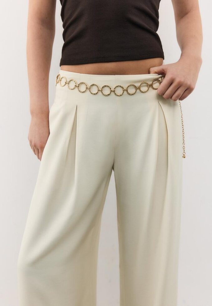 Satin Trousers with Chain Detail