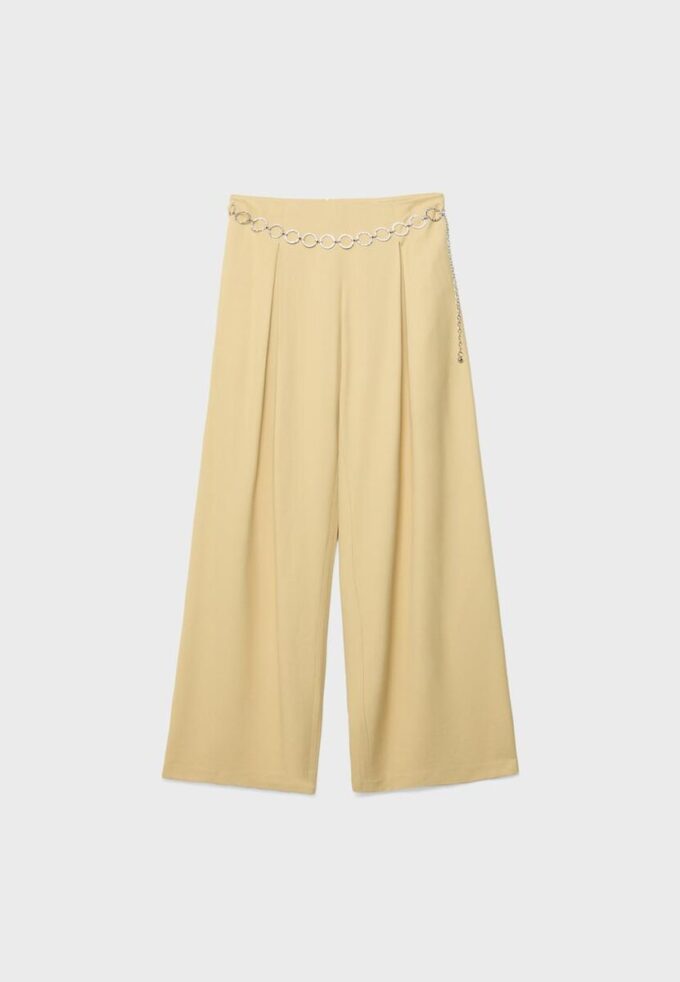 Satin Trousers with Chain Detail