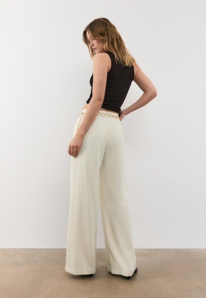 Satin Trousers with Chain Detail