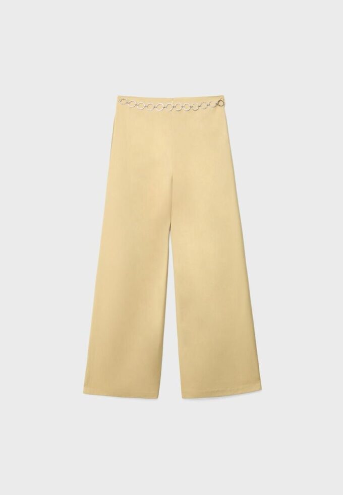 Satin Trousers with Chain Detail