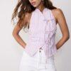 Semi-Crinkled Knot Qipao Halter Top