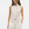 Semi-Crinkled Knot Qipao Halter Top