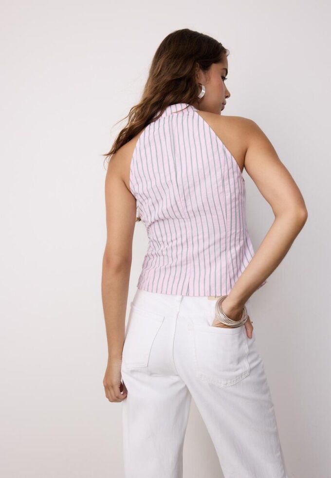 Semi-Crinkled Knot Qipao Halter Top