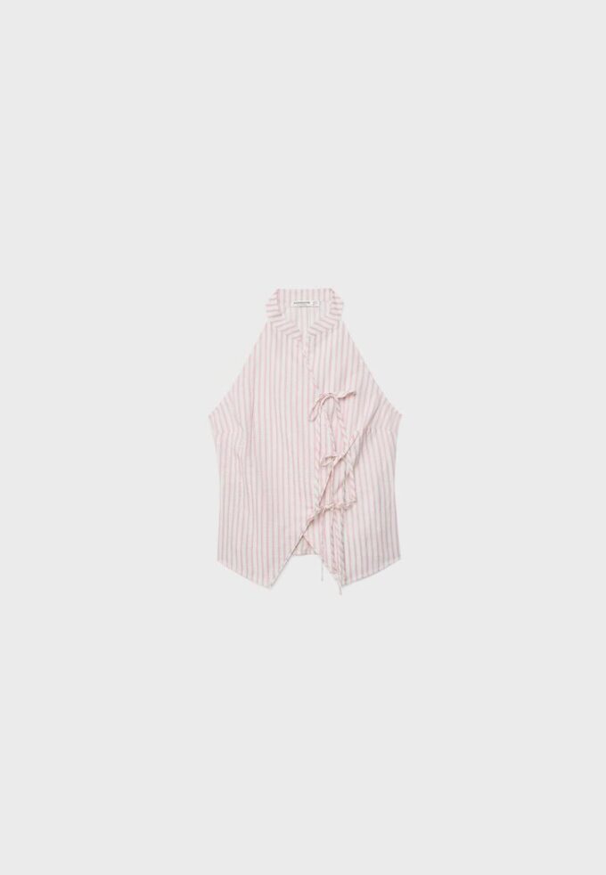 Semi-Crinkled Knot Qipao Halter Top