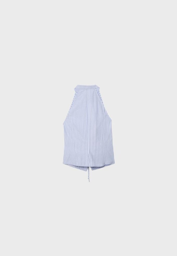 Semi-Crinkled Knot Qipao Halter Top Semi-Crinkled Knot Qipao Halter Top