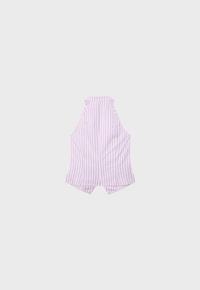 Semi-Crinkled Knot Qipao Halter Top