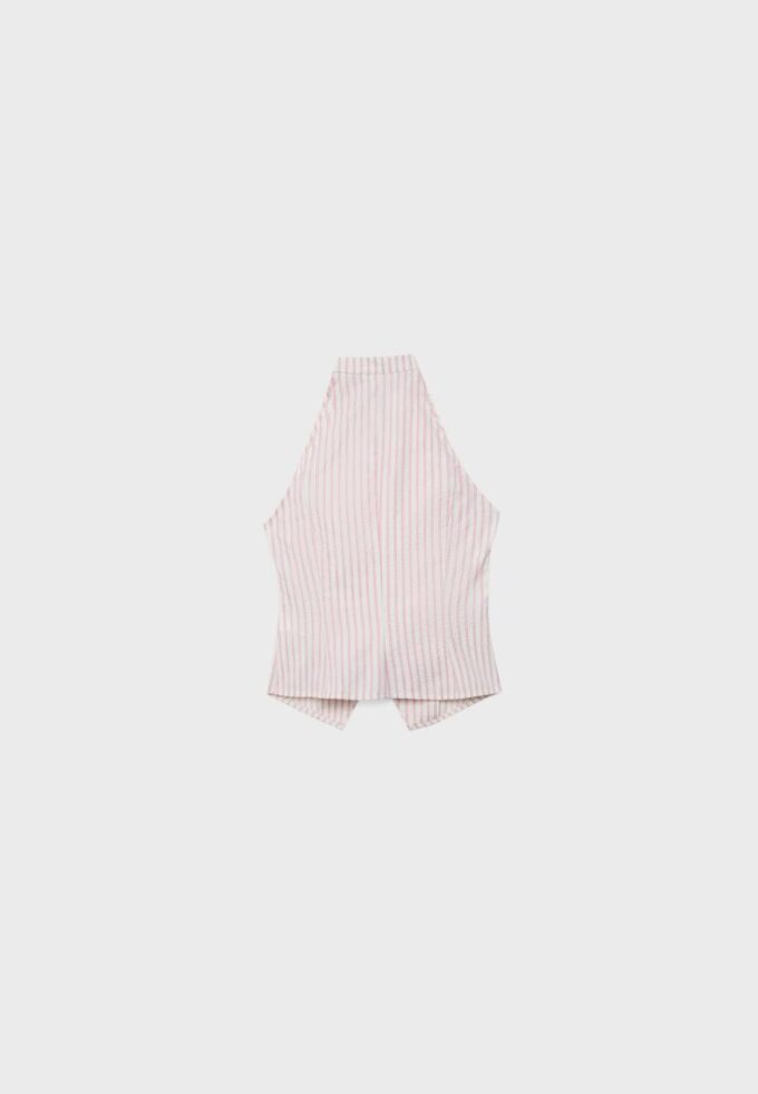 Semi-Crinkled Knot Qipao Halter Top