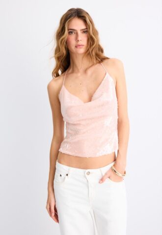 Sequin Halter Top
