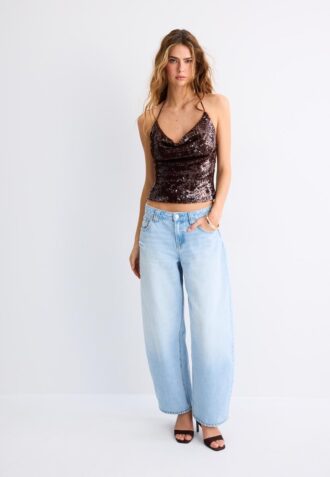 Sequin Halter Top