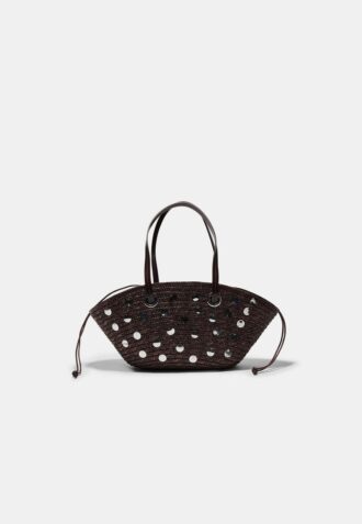 Sequinned Basket Shoulder Bag