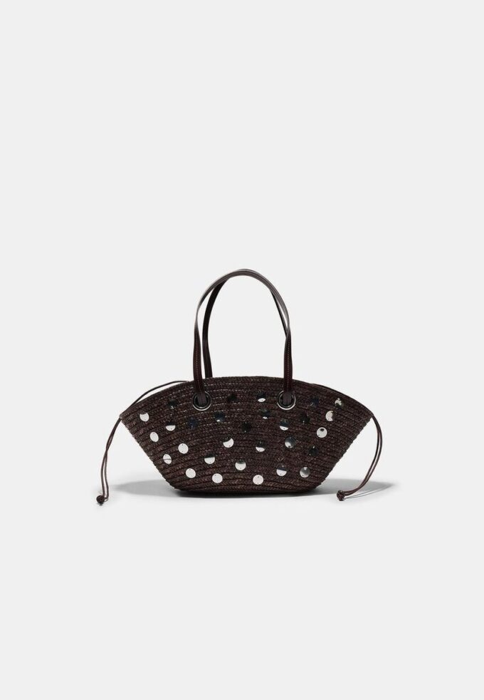Sequinned Basket Shoulder Bag