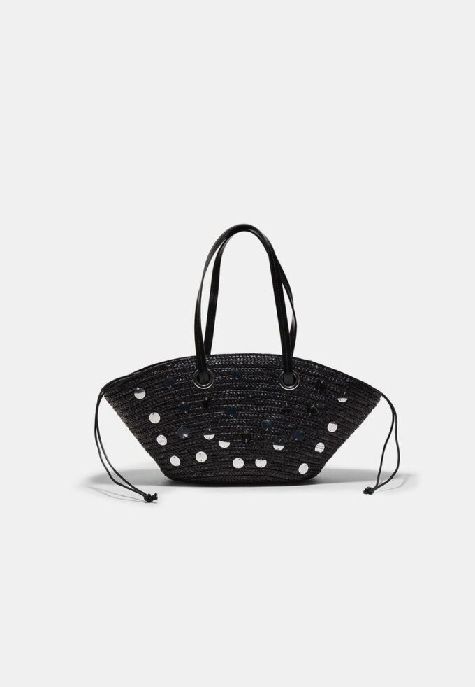 Sequinned Basket Shoulder Bag