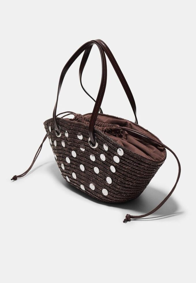 Sequinned Basket Shoulder Bag