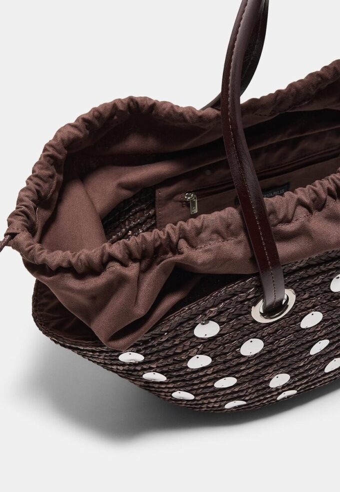 Sequinned Basket Shoulder Bag