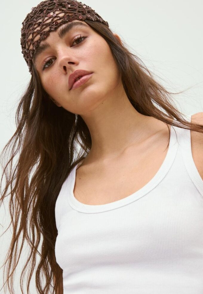Sequinned Flower Cap