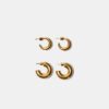 Set of 2 Chunky Waterproof Hoop Earrings