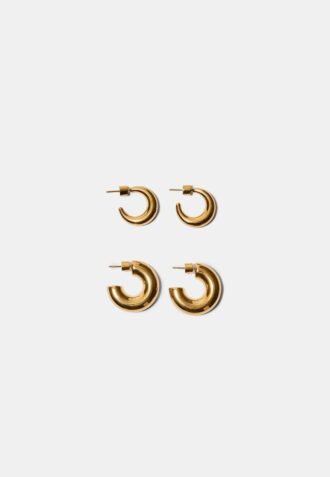 Set of 2 Chunky Waterproof Hoop Earrings