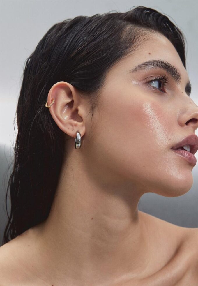 Set of 2 Chunky Waterproof Hoop Earrings