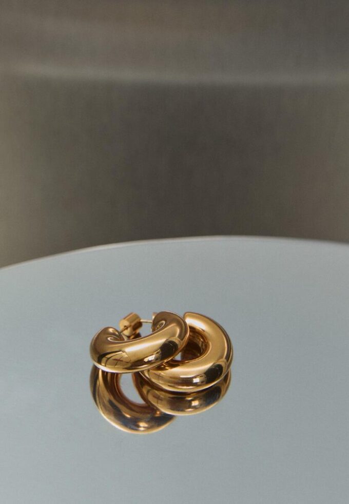 Set of 2 Chunky Waterproof Hoop Earrings