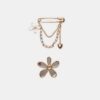 Set of 2 Crystal Effect Flower Pins