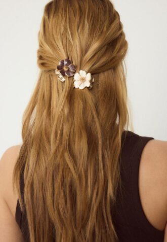Set of 2 Enamel Flower Hair Clips