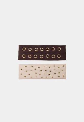 Set of 2 Fur Headbands with Studs