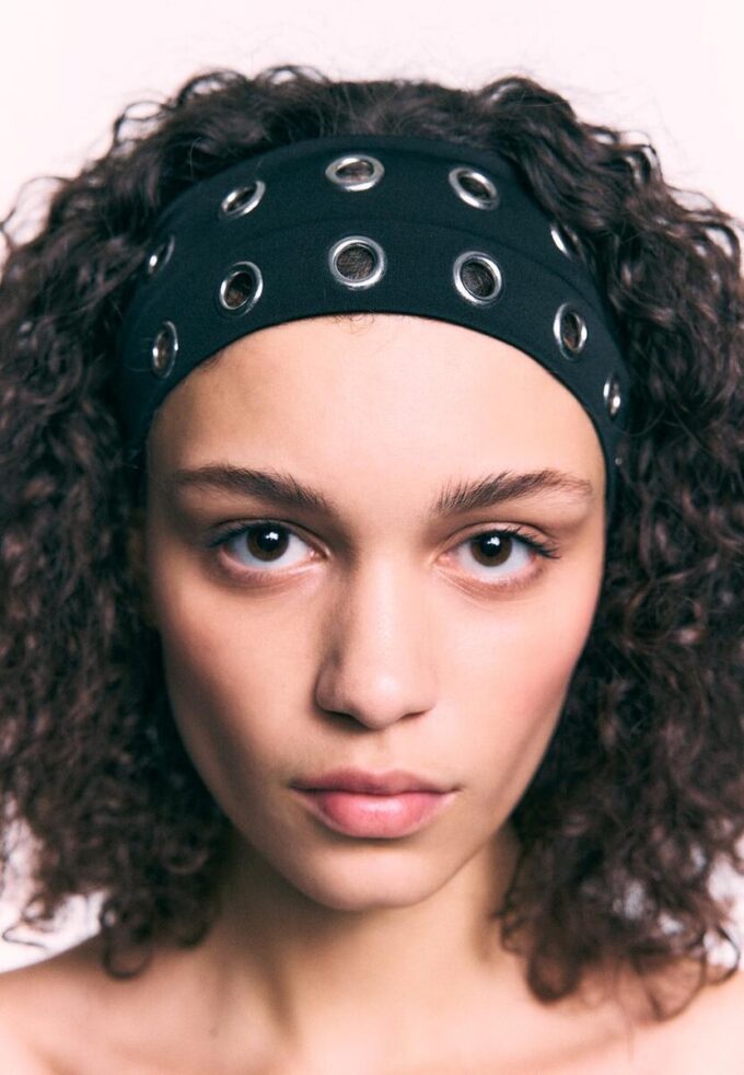 Set of 2 Fur Headbands with Studs
