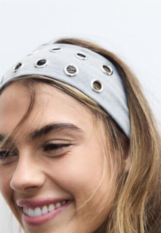 Set of 2 Fur Headbands with Studs
