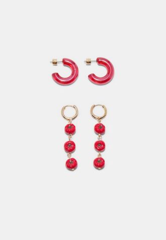 Set of 2 Pairs of Tomato Earrings