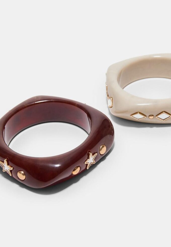 Set of 2 Star and Brilliant Bracelets