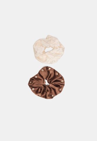 Set of 2 Studded Scrunchies