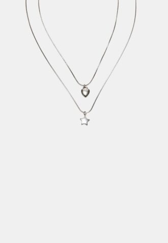 Set of 2 Waterproof Star & Heart Necklaces
