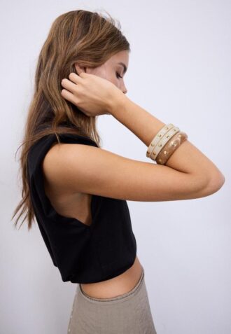 Set of 3 Rigid Studded Bracelets