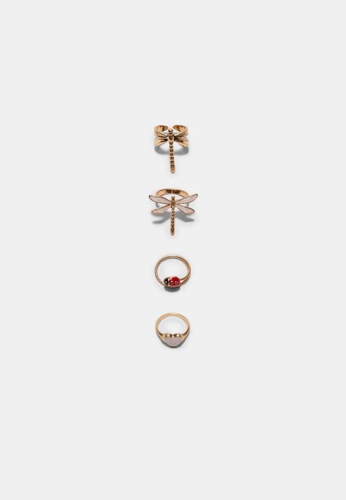 Set of 4 Dragonfly Rings