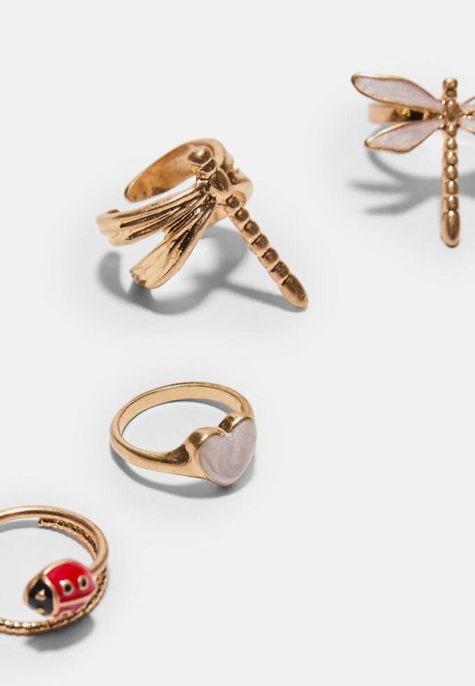 Set of 4 Dragonfly Rings